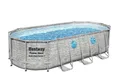 Bestway Power SteelFrame Pool Komplett-Set 549x274x122cm oval Leiter Filterpumpe