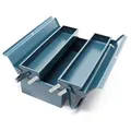 Wiltec Werkzeugkiste 420x200x160mm aus Stahl mit 3 Fächern, beständiger Werkzeugkasten mit Handgriff, Werkzeugbox