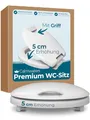 Calmwaters WC-Sitz erhöht, + 5 cm Erhöhung, stabiler Griff, Absenkautomatik, Made in EU, antibakteriell, univeral, oval, Duroplast, Toilettensitz