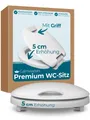 Calmwaters WC-Sitz Erhöht, +5cm Erhöhung, Griff, Absenkautomatik, Made in EU, 250 kg, 26LP6230