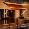 LED - Markise mit Kurbel Klemmmarkise Balkonmarkise Sonnenschutz Terrasse Balkon