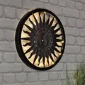 LED Wandlicht Sonne 40x4cm 12 warm-weiße LED Metallrahmen aufladbare Batterie