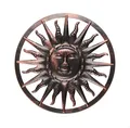 Garten Wandbild Ø 40 cm - Sonne 12 LED - Solar Lampe Garten Terrasse Deko