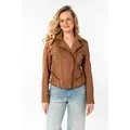 Lederjacke MAURITIUS "MWAmita OT", Damen, Gr. M, braun (cognac), Obermaterial: 100% Schafsleder. Futter: 100% Baumwolle. Ärmelfutter: 100% Polyester, unifarben, modisch, figurbetont taillenlang, Langarm, Jacken, mit asymmetrischem Reißverschluss