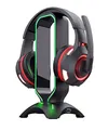 GXTrust Trust Gaming GXT 265 Cintar RGB Headset Halterung, Kopfhörer Ständer, 2 USB-Anschlüsse, Passend für Alle Headsets, Kopfhörer Halter mit LED-beleuchtete Ränder - Schwarz
