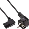 InLine® Netzkabel, Schutzkontakt gew. auf Kaltgerätest. C13 rechts abgew., 5m Kabel Stromkabel