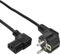 InLine Stromkabel CEE 7/7 S gewinkelt bis IEC 60320 C13 rechtwinklig 5 m Schwarz (16752F)