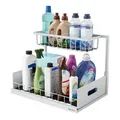 Spülschrank Organizer schmal ausziehbar Küche Metall 2 Etagen unter Waschbecken Regal Küchen Organizer Gewürzregale Organizer für Badezimmer wei?