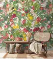 Fototapete Vlies Vintage Rosen Blumen Blätter Grün Rosa Creme 39864-1 (5,61€/1qm