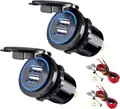 Thlevel 2X Auto USB Ladegerät KFZ Steckdose 5V 4.2A Schnellladung LED Anzeige