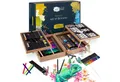 Artina Malpalette 127tlg Malset Bologna XXL Künstler Set mit Holz, 127tlg., Malkoffer – Acrylfarben, Aquarellfarben, Buntstifte, Pastellstifte