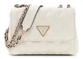 GUESS Giully II Mini Compound Convertible Flap Bag Umhängetasche Cream White Neu