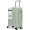 4FLY Leichter Hartschalen-Reisekoffer 65 cm (60L) – mit TSA-Schloss, 4 Spinner-Doppelrollen und Aluminium-Teleskopgriff, Reisegepäck - Grün