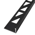 Dalsys Fliesenschiene Winkelprofil Aluminium (eloxiert) Schwarz 2m x 10mm, Fliesenprofil