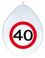 8 Stück Luftballons Verkehrsschild 40