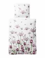 JACK Bettwäsche 135x200cm Pimpinella Rot Violett Wildblumen, Biber, 2 teilig, tolles Blumendesign in Rottönen