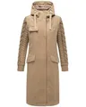 Navahoo Damen warmer Trenchcoat in Woll-Optik mit Strick-Ärmeln und Kapuze Knit Babe 14 Sand Beige Gr. M
