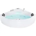 Beliani Whirlpool-Badewanne, Weiß, Kunststoff, Dreieckig, 150x56x205 cm, Badezimmer, Baden & Duschen, Badewannen