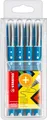 STABILO Tintenroller worker+ colorful medium 4er Pack blau sanftes Schreibgefühl