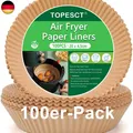 100 Stück Backpapier für Heißluftfritteuse Rund, 20cm Fettdichte Airfryer Ba