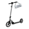 HUDORA Scooter Up 200 - Geräuscharmer Aluminium-Roller für bis zu 100kg - Höhenverstellbarer & zusammenklappbarer Tretroller - Ruckelfreier Kick-Scooter für Kinder/Jugendliche & Erwachsene - Iron