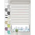 Doppelrollo Klemmfix ohne Bohren Rollos für Fenster und Tür Seitenzugrollo, Sonello, blickdicht, ohne Bohren, freihängend, Klemmfix, 30cm x 130cm Weiß Duo Rollo, Lichtschutz, Jalousie mit Klemmträger weiß 30 cm x 130 cm