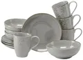 CreaTable, 24970, Serie Nature Collection Stone, 12-teiliges Geschirrset für 4 Personen, Kaffeeservice aus Steinzeug, spülmaschinen- und mikrowellengeeignet, Made in Portugal