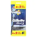 Gillette Blue 3 Smooth Einwegrasierer Männer, 6 Rasierer mit 3-fach Klinge , 6 Stück (1er Pack)