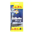 Gillette Blue3 Smooth Einwegrasierer 6er Pack - Chrombeschichtete Klingen