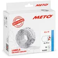 Meto Etiketten für Handauszeichner (32x19 mm, 2-zeilig, 10.000 Stück, weiß, permanent haftend, für METO, Contact, Sato, Avery, Tovel, Samark etc.)