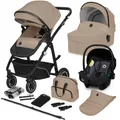 lionelo Kombi-Kinderwagen BIANKA 3 IN 1, (Set 3in1), Erschwinglicher, hochwertiger Kinderwagen, Beige Sand