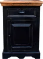 SIT Möbel Kommode | 1 Tür, 1 Schublade | Mango + MDF | schwarz mit honigfarbiger Deckplatte | B 50 x T 35 x H 72 cm | 05899-11| Serie CORSICA