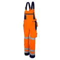 Qualitex Warnschutz-Latzhose Arbeits-Hose PRO MG 245 - orange/Marine - Größe: 64