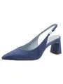 Tamaris Damen Sling Pump mit Blockabsatz Leder, blau, 39 EU