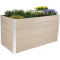 dobar® XXL WPC-Hochbeet für den Garten als Bausatz - Erhöhtes Beet in Holzoptik ideal für Chili und Gemüse - 146 x 70 x 75 cm - Silbergrau, Grau