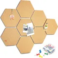 Kork Pinnwand Sechseck 8 Stück mit 50 Pins Wandmontage