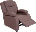 Fernsehsessel Glasgow, Relaxsessel Liege Sessel, Stoff/Textil mahagony