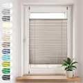 Sonello Plissee Klemmfix ohne Bohren 45cm x 100cm Braun Faltrollo Plisseerollo Jalousie für Tür & Fenster Blickdicht Sichtschutz Sonnenschutz Fertifplissee Rollo