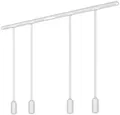 Briloner Leuchten Schienensystem-Sets RAIL, ohne Leuchtmittel, Schienensystem Rail 1,5 m Weiß 4,5W Decke Wohnzimmer Büro Küche Flur
