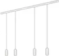 Briloner Rail Schienensystem, Komplettset, 4x LED Pendel, Dimmbar, Einspeisung, Weiß, 1,5 m