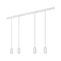 BRILONER - Schienensystem Rail Komplettset, 4x LED Pendel dimmbar, Lampen, Lichtschienensystem Decke, Strahler Schiene, Deckenlampe, Deckenleuchte, Pendellampe, Pendelleuchte, 1,5m, Weiß