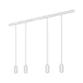 Rail Schienensystem Komplettset 4x LED Pendel Dimmbar Einspeisung Weiß 1,5 m