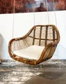 Hängesessel Hängestuhl Korbstuhl 65 cm Braun Seil Haken Lounge Baum Relaxstuhl
