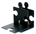 HAN CD-Ständer & Buchstütze Puzzle, standfester kombinierbarer Stehsammler in modernem Puzzle-Look, für CDs, Bücher & DVDs, 9212-13, schwarz