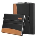 Fintie Hülle für Microsoft Surface Pro 7 Plus, Surface Pro 7/6/5/4/3 - Portfolio Business Cover mit Tasche, kompatibel mit Type Cover Tastatur, Schwarz