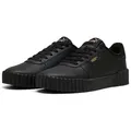 PUMA CARINA 3.0 Sneaker für sportliche Looks, aus Leder, mit weichem Textilfutter schwarz 40 EU