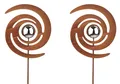 Kobolo Gartenstecker Dekostecker Rankhilfe FINJA in Rostoptik - 2-er Set