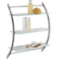 WENKO Wandregal Mod. Vermont Chrom mit 3 Glasablagen