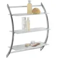 Wenko Wandregal mit 3 Glasablagen »Vermont« silber, 57x71x22 cm