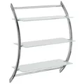 Wandregal Mod. Vermont Chrom mit 3 Glasablagen, Ablagen aus Sicherheitsglas